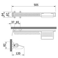 Pull-out tie rack with tray - 20 hooks - Black-Satin aluminium 2